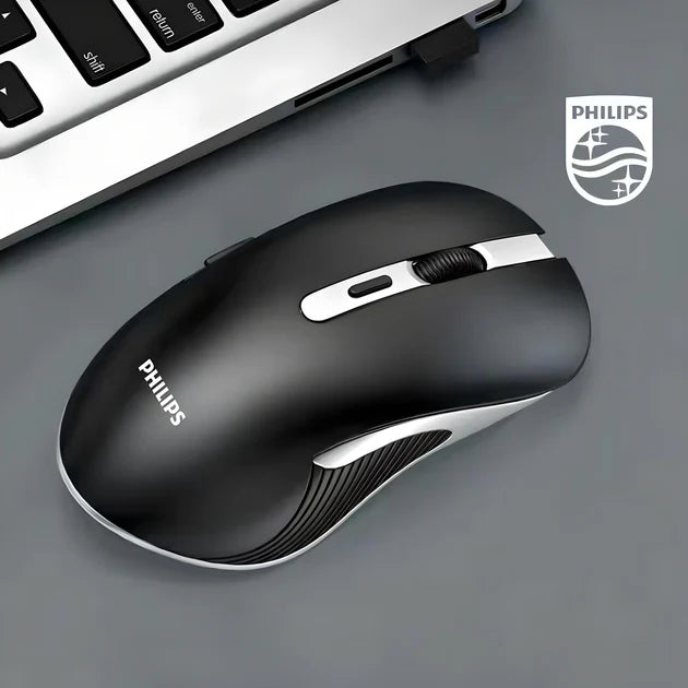 Original Philips M525 wireless mouse with USB 2.4GHz connection, battery and 1600 DPI, black