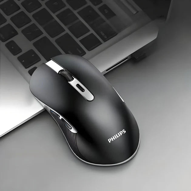 Original Philips M525 wireless mouse with USB 2.4GHz connection, battery and 1600 DPI, black