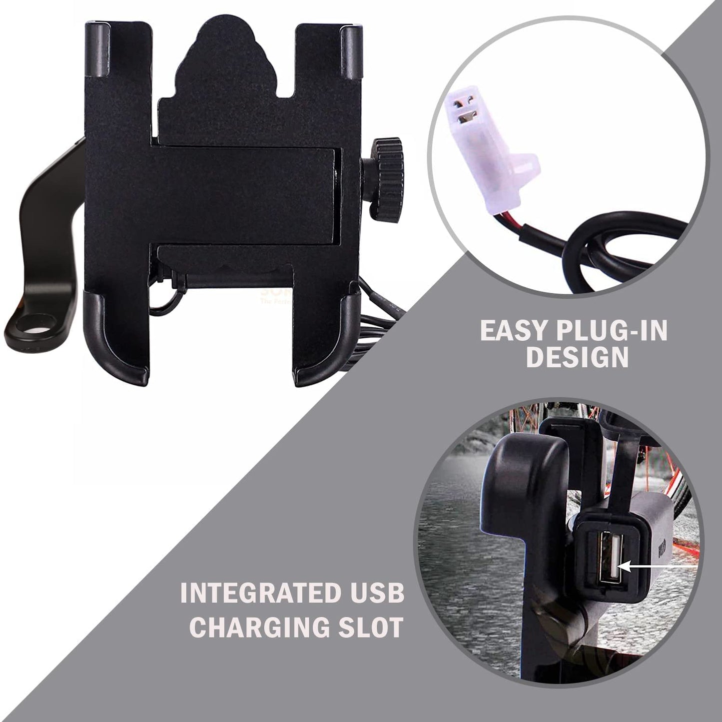 Premium Bike Mobile Holder with USB Charging Port – Adjustable & Convenient