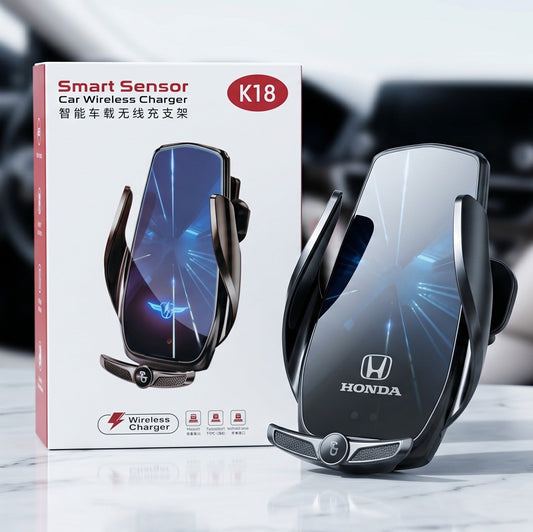 Fast Charging K18 Wireless Car Charger Suction Cup Car Mount Windshield Dash Air Vent Phone Holder Stand