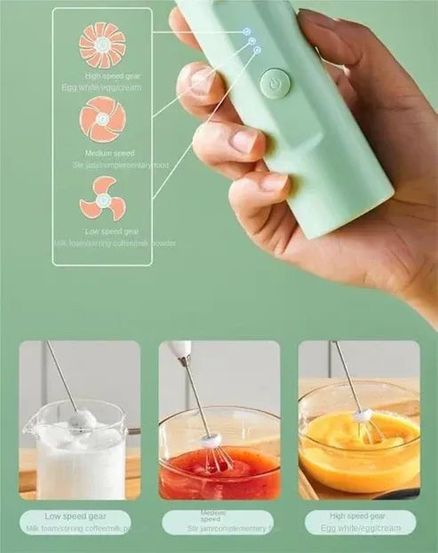 Stainless Steel Milk Frother with Powerful Motor & Ergonomic Grip