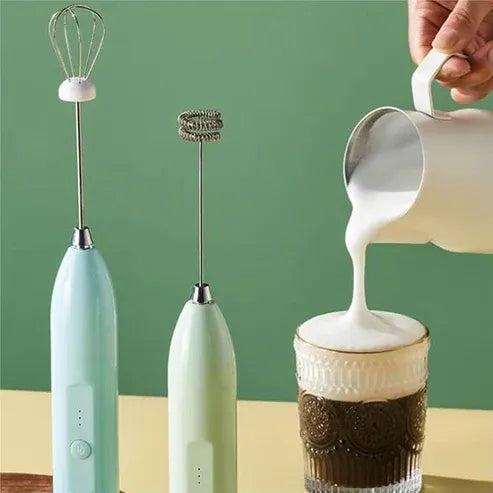 Stainless Steel Milk Frother with Powerful Motor & Ergonomic Grip